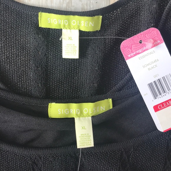 NWT Sigrid Olsen Black Cardigan Set Size xl - Picture 5 of 7